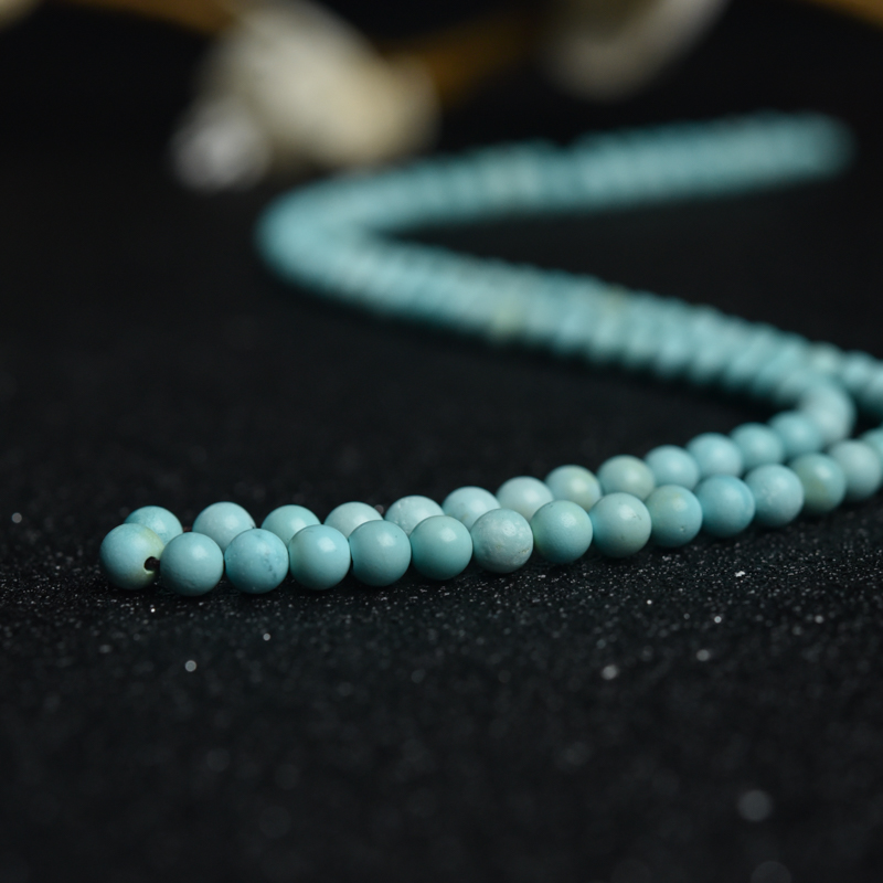 铁线浅蓝绿松石长链-红掌柜