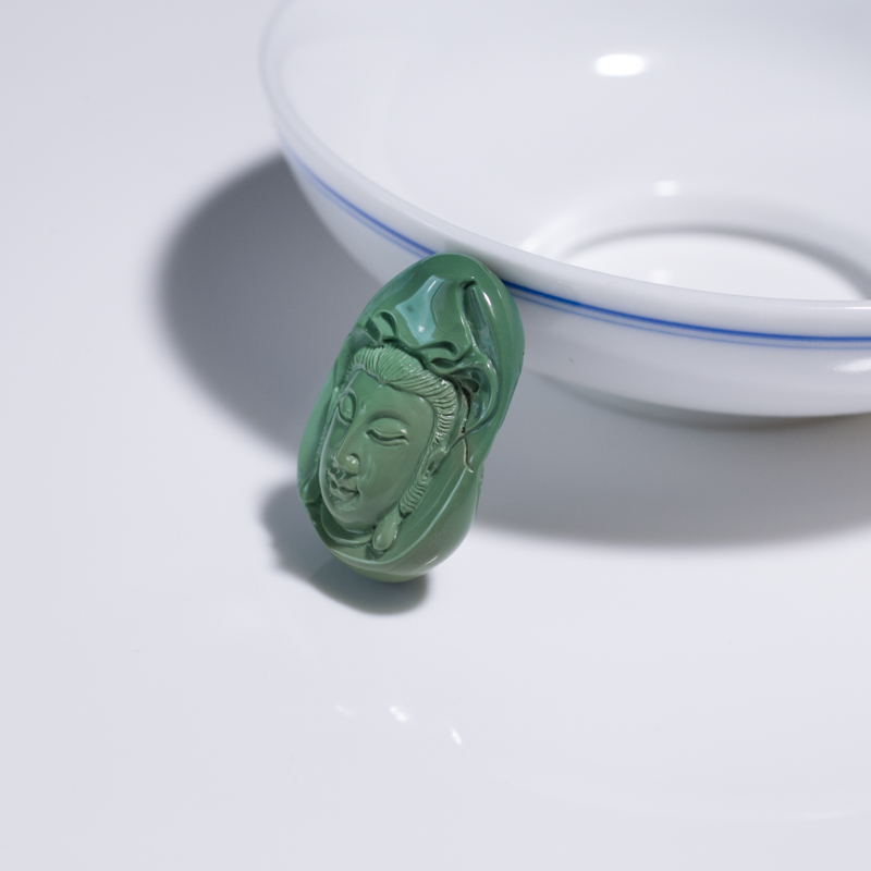 湖北绿松石观音吊坠-红掌柜