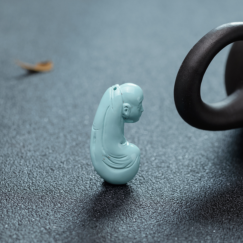 中高瓷绿松石悟道吊坠-红掌柜