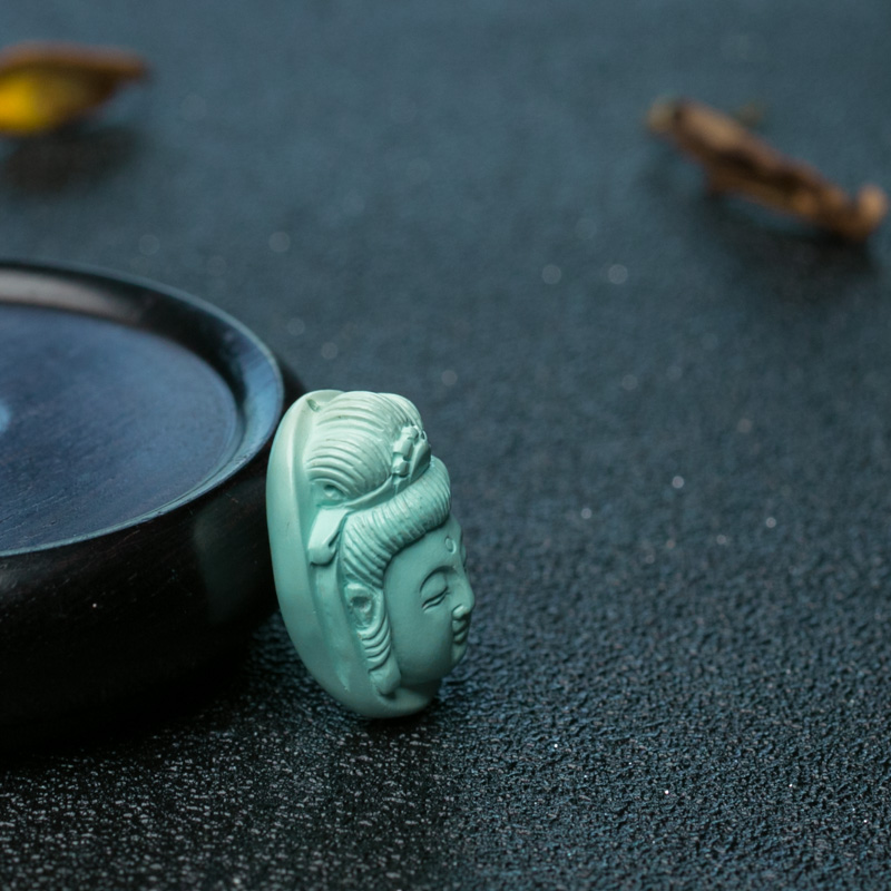 中高瓷绿松石观音吊坠-红掌柜