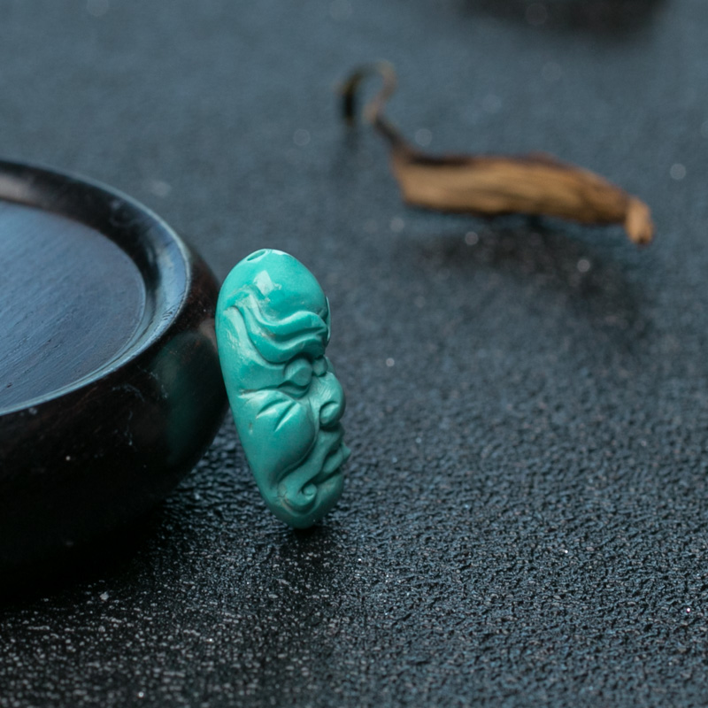 中高瓷绿松石罗汉头配件-红掌柜