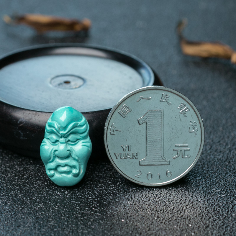 湖北天然绿松石罗汉头配件-红掌柜