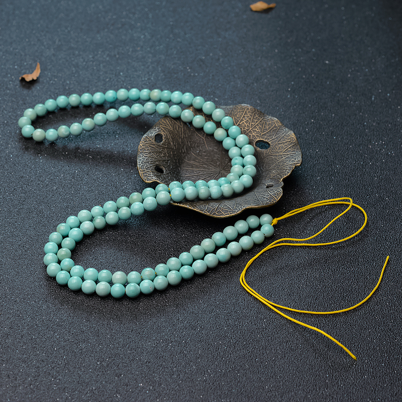 中高瓷铁线蓝绿绿松石长链-红掌柜