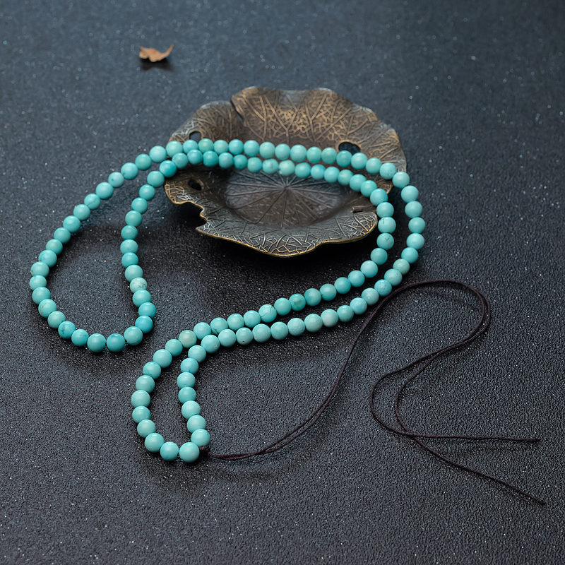 中瓷铁线蓝绿松石长链-红掌柜