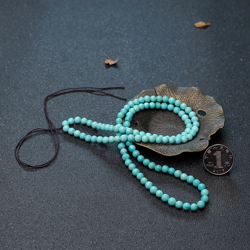 中瓷铁线蓝绿松石长链-红掌柜