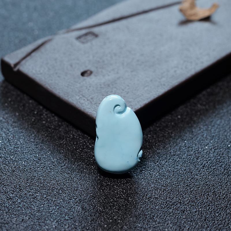 蓝绿松石观音头吊坠-红掌柜