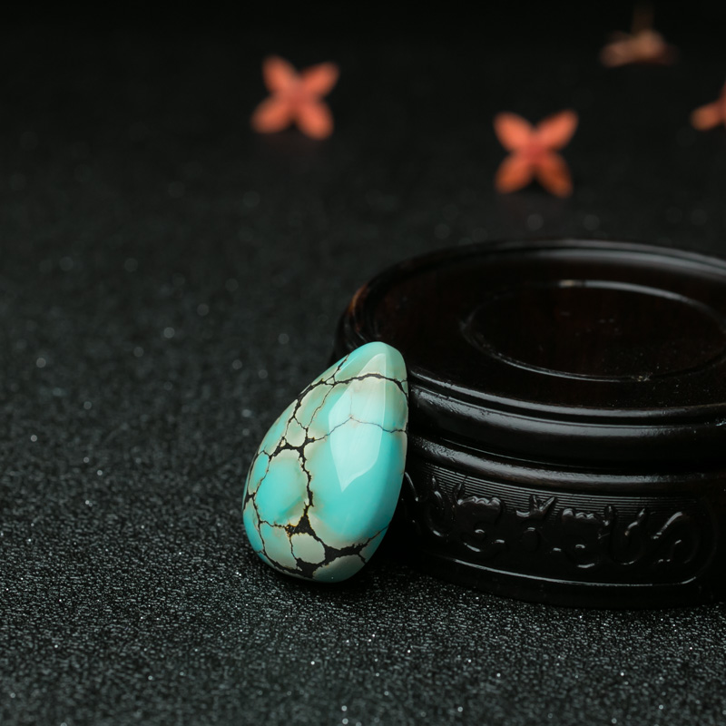 蓝绿松石水滴吊坠-红掌柜