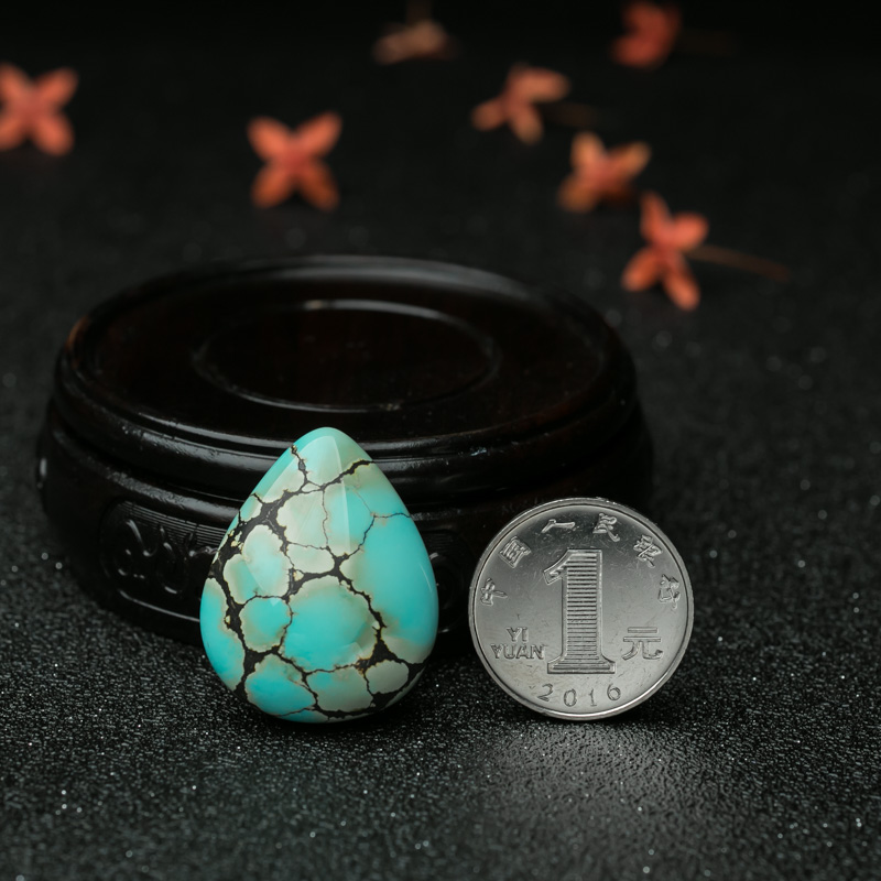 天然绿松石水滴挂坠-红掌柜