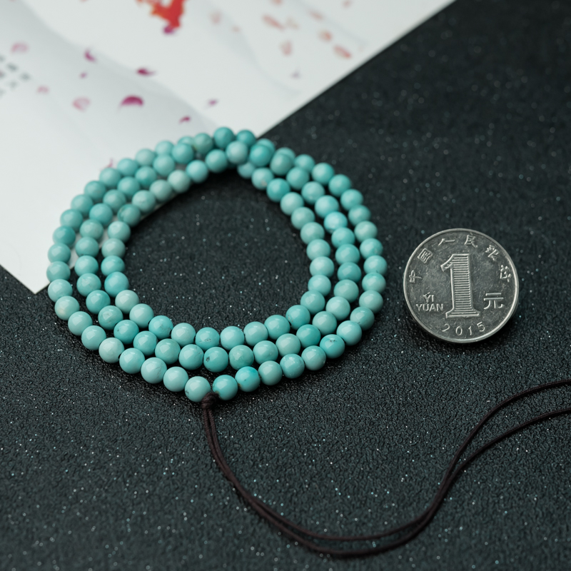 湖北天然绿松石佛珠-红掌柜