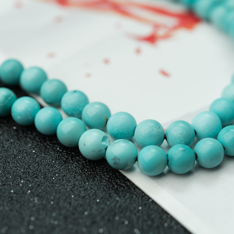 蓝绿绿松石珠链-红掌柜