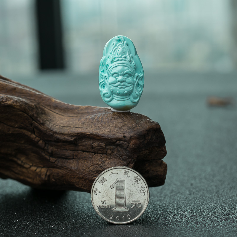 绿松石黄财神挂坠-红掌柜