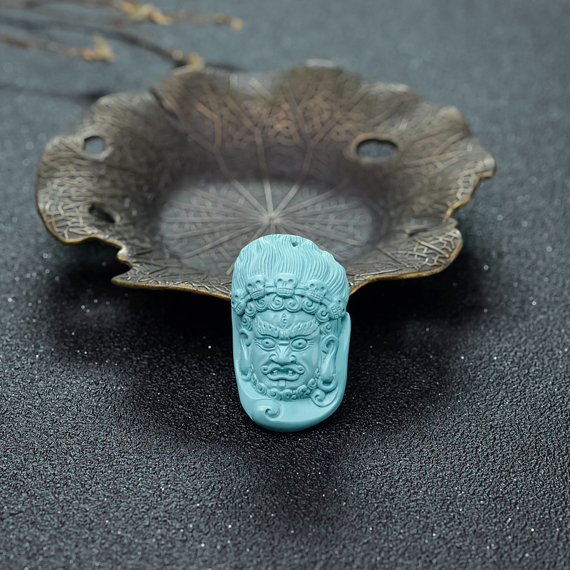 绿松石大黑天吊坠-红掌柜