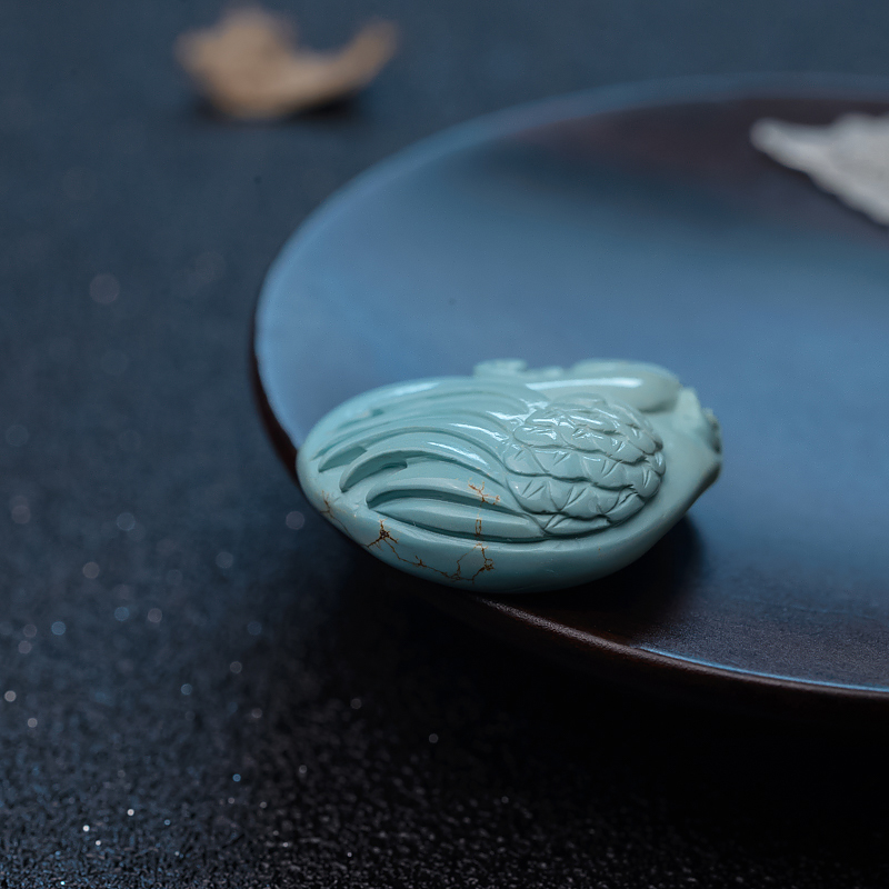 绿松石仿古凤吊坠-红掌柜