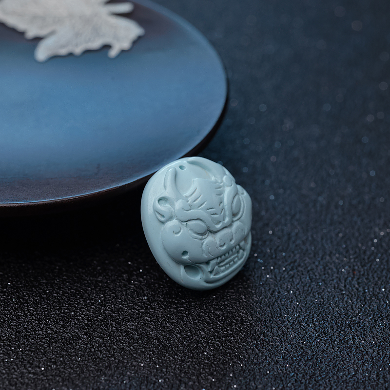 中高瓷绿松石龙头吊坠-红掌柜