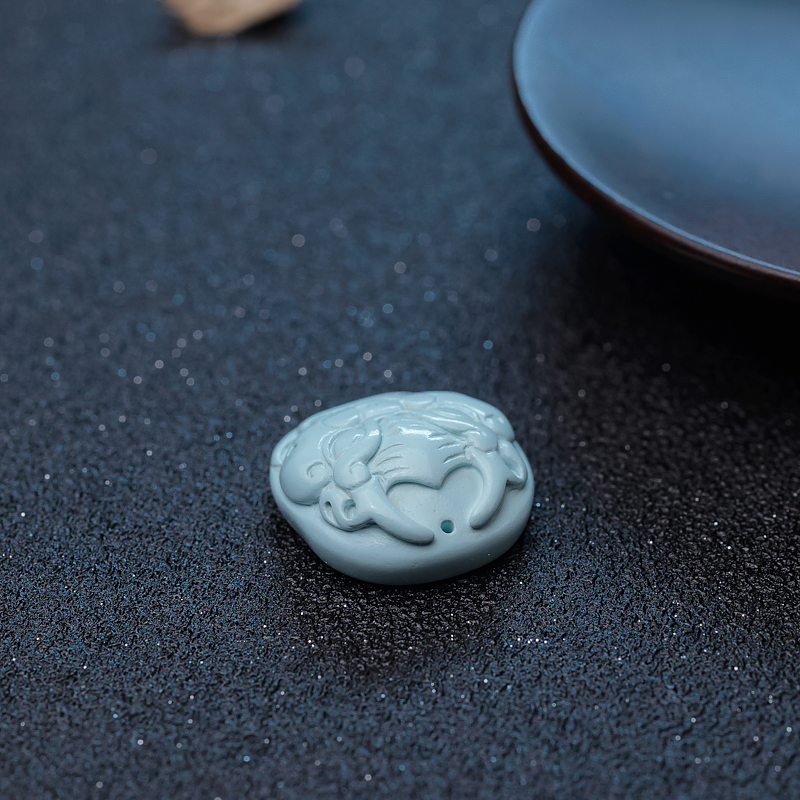 湖北绿松石龙头吊坠-红掌柜