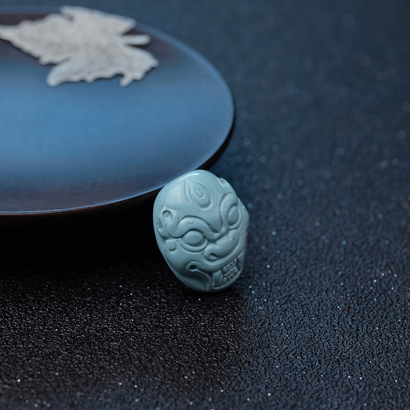 中高瓷绿松石龙头吊坠-红掌柜