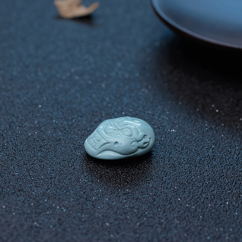 天然绿松石龙头吊坠-红掌柜