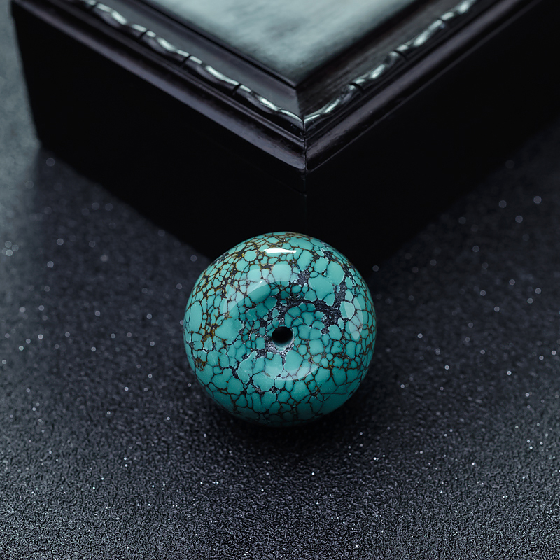 高瓷乌兰花蓝绿绿松石平安扣吊坠-红掌柜