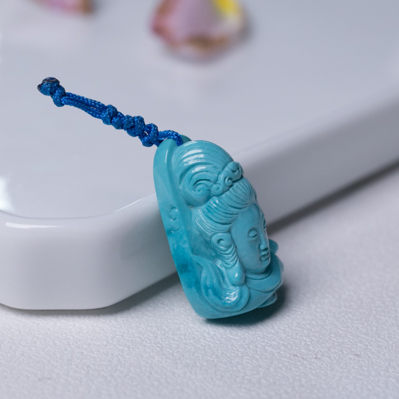 高瓷松石观音吊坠-红掌柜