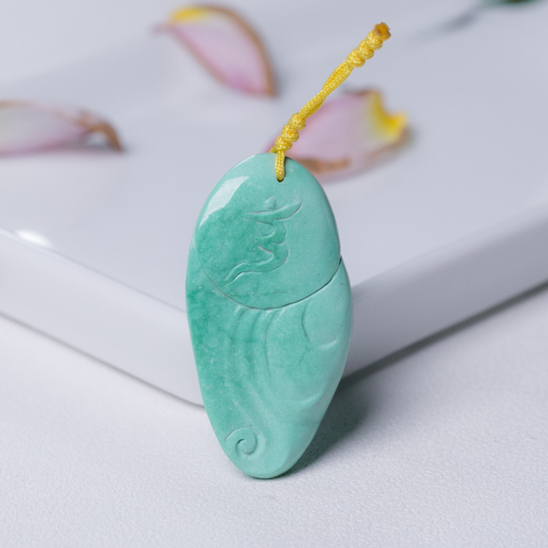 绿松石达摩吊坠-红掌柜