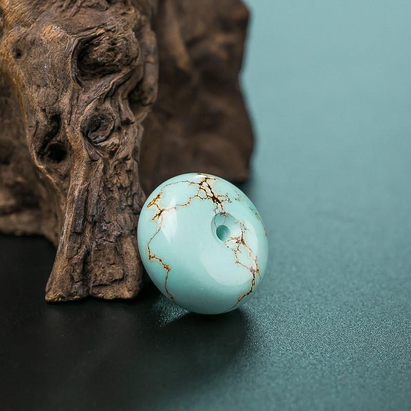 中高瓷浅蓝绿松石平安扣吊坠-红掌柜