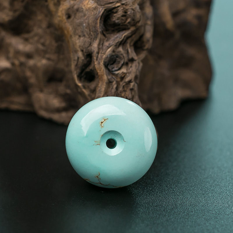 中高瓷铁线绿松石平安扣吊坠-红掌柜