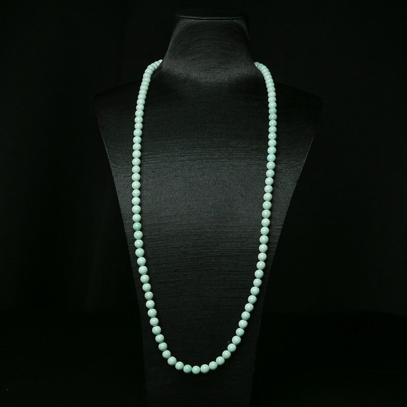 7mm高瓷浅蓝绿松石108佛珠-红掌柜