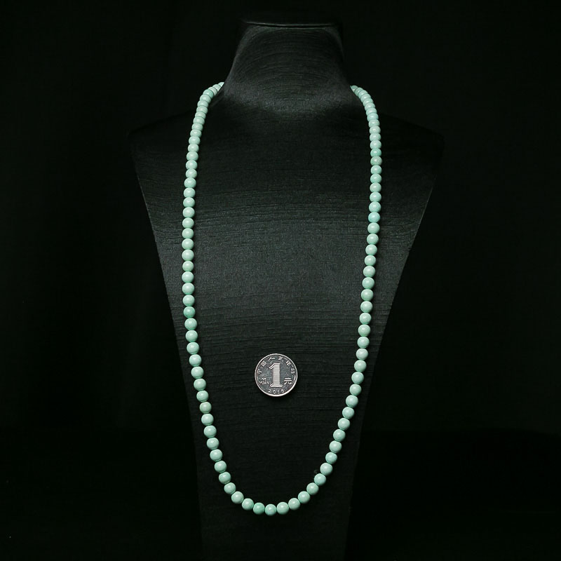 高瓷绿松石佛珠-红掌柜