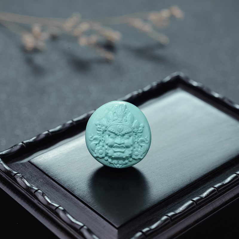 中高瓷蓝绿松石大黑天配件-红掌柜