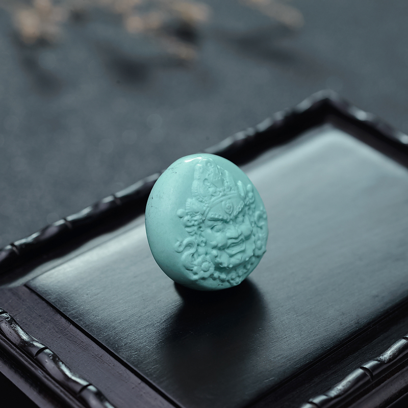 中高瓷松石大黑天配件-红掌柜