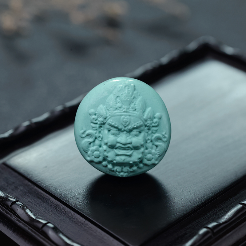 中高瓷蓝绿松石配件-红掌柜