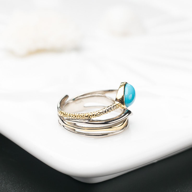 银镶天然原矿美松戒指-红掌柜