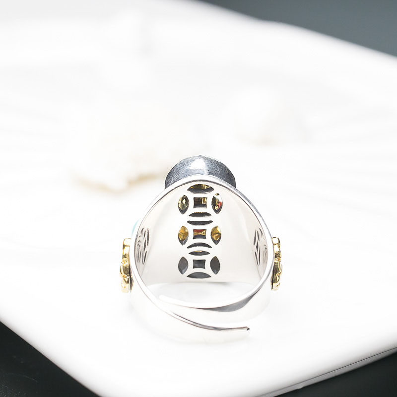 银镶美国原矿美松戒指-红掌柜