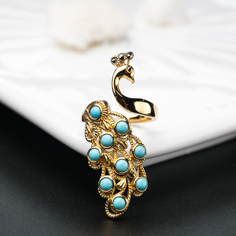 美国天然银镶原矿美松戒指-红掌柜