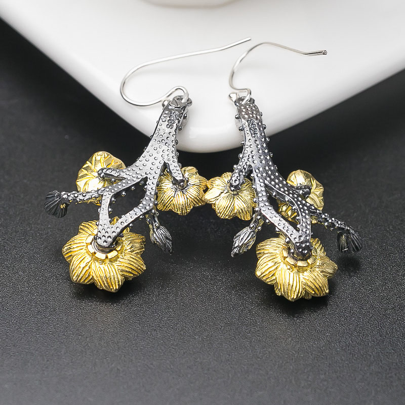 银镶美国原矿美松耳坠-红掌柜