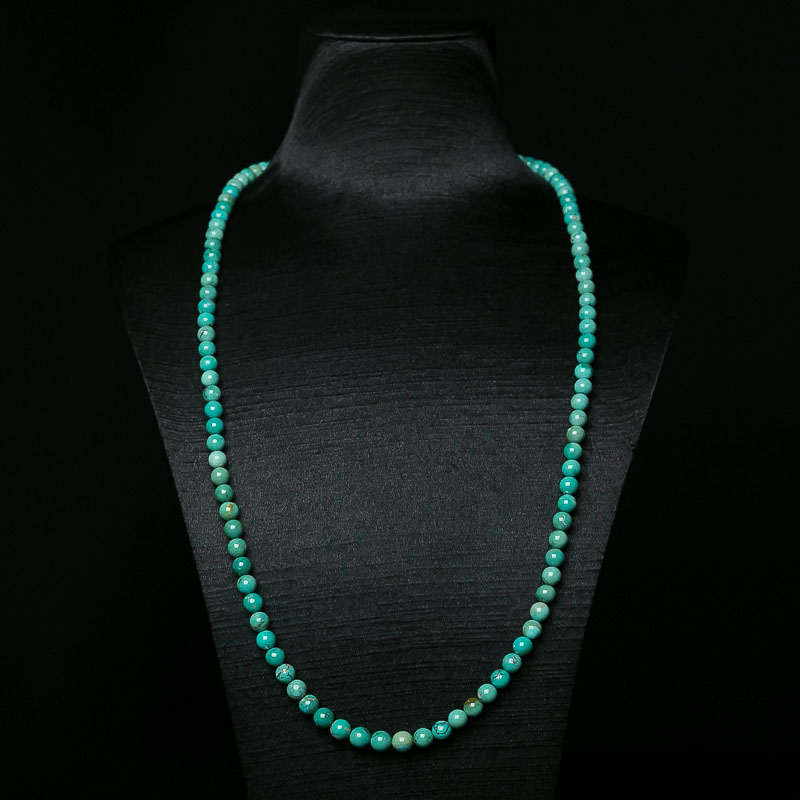 湖北天然高瓷铁线蓝绿绿松石108佛珠-红掌柜