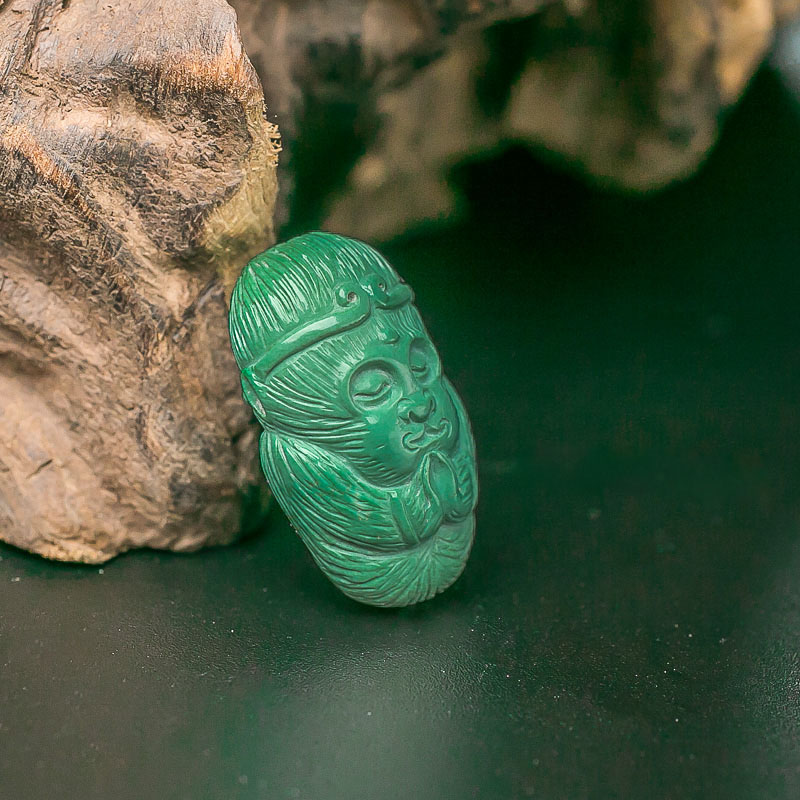 湖北高瓷蓝绿绿松石孙悟空背云-红掌柜