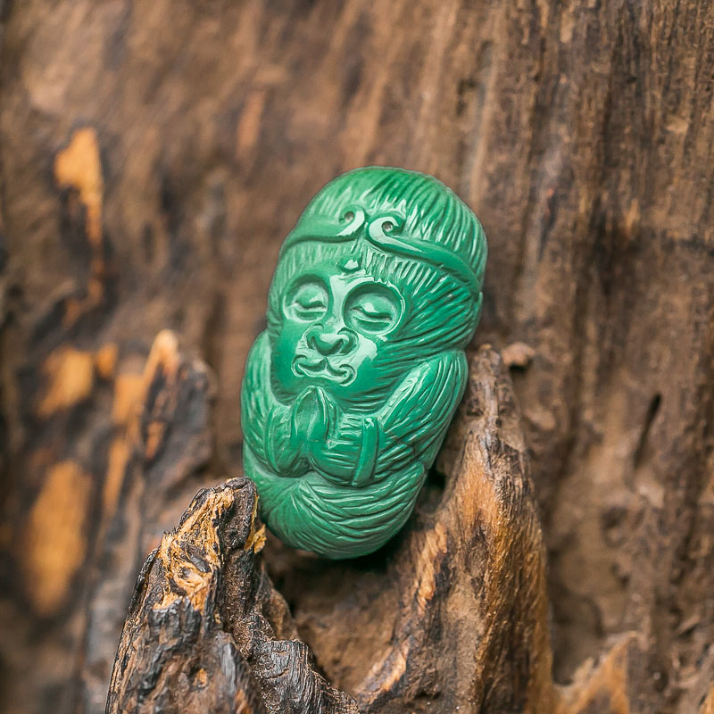 高瓷蓝绿绿松石孙悟空背云-红掌柜