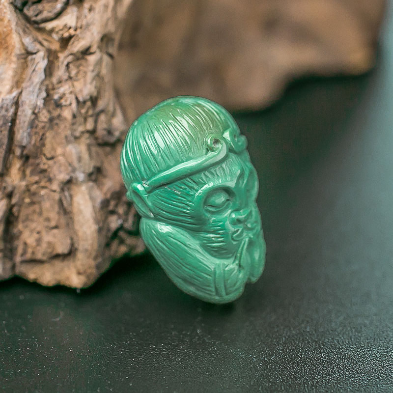 湖北高瓷蓝绿绿松石孙悟空背云-红掌柜