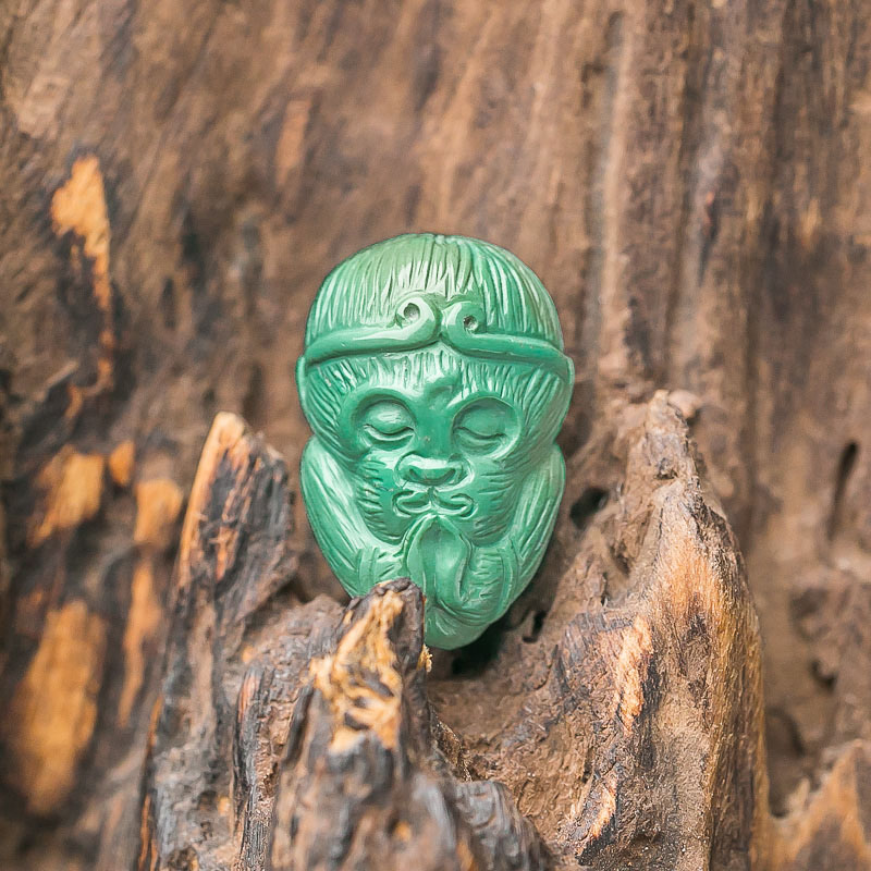 高瓷蓝绿绿松石孙悟空背云-红掌柜