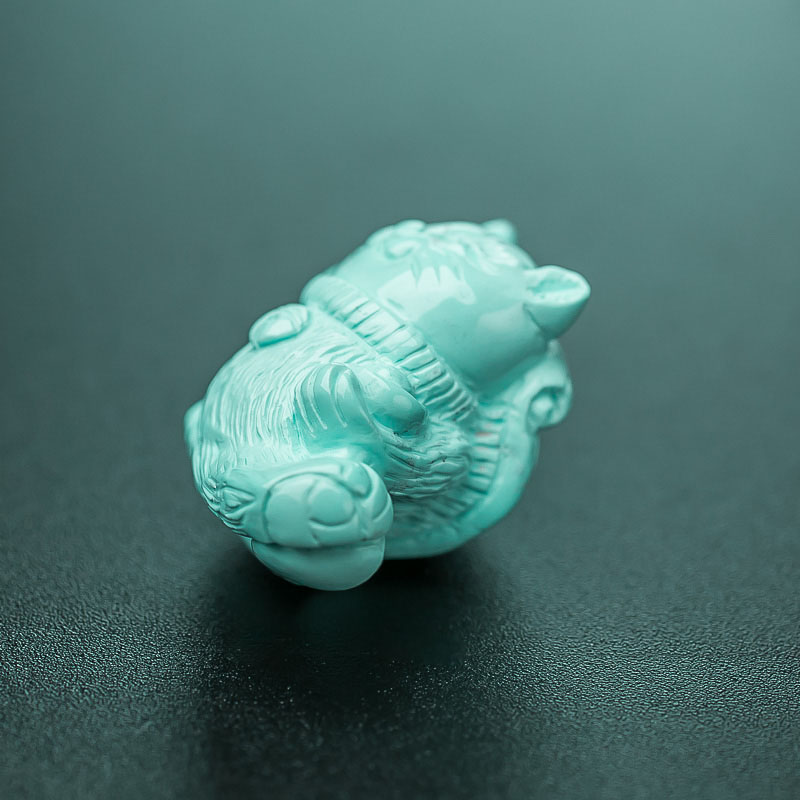 湖北天然中高瓷浅蓝绿松石吊坠-红掌柜