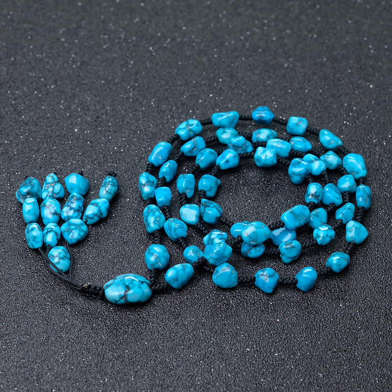 中瓷乌兰花蓝绿松石毛衣链-红掌柜