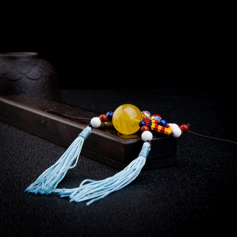 鸡油黄金绞蜜云冠吊坠-红掌柜