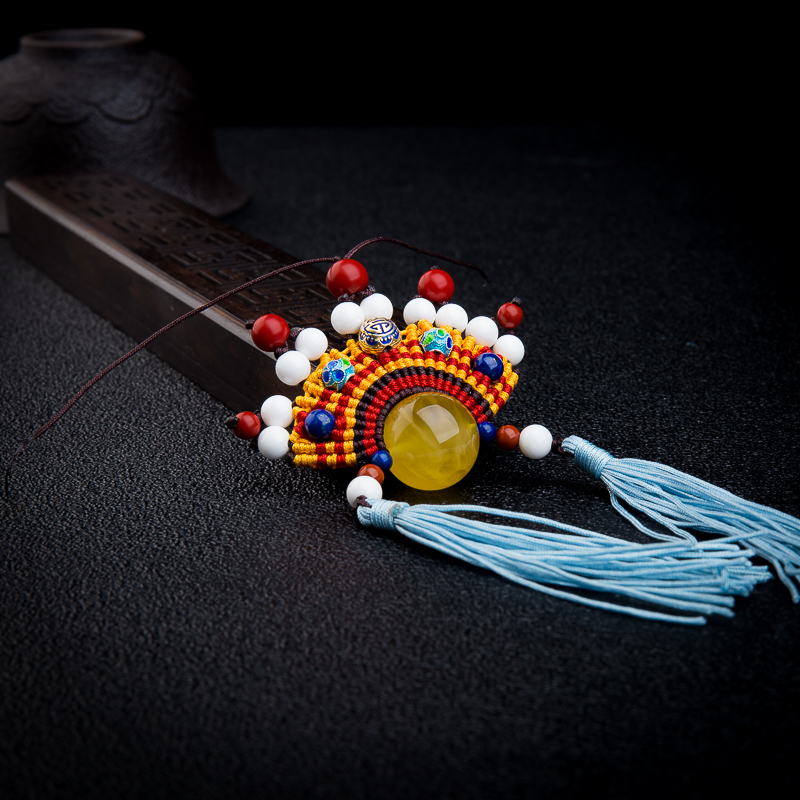 鸡油黄金绞蜜云冠吊坠-红掌柜