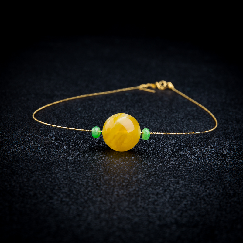 天然蜜蜡圆珠项链-红掌柜