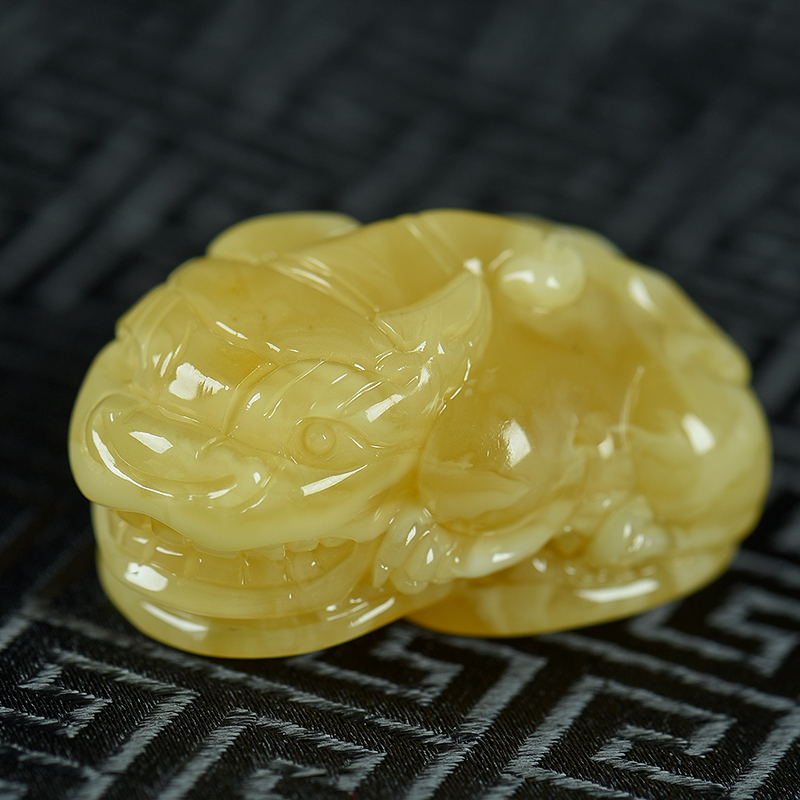 鸡油黄蜜蜡貔貅吊坠 - 红掌柜珠宝