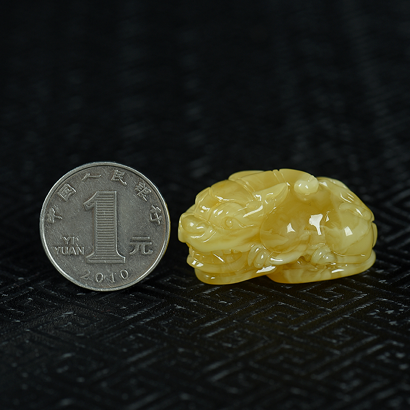 鸡油黄蜜蜡貔貅吊坠 - 红掌柜珠宝