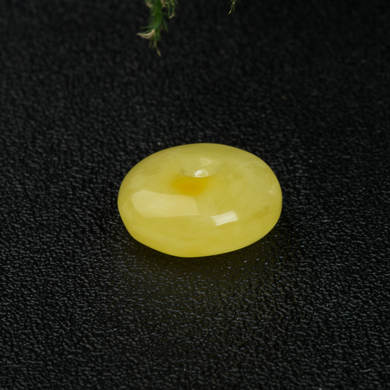 天然鸡油黄蜜蜡平安扣吊坠-红掌柜