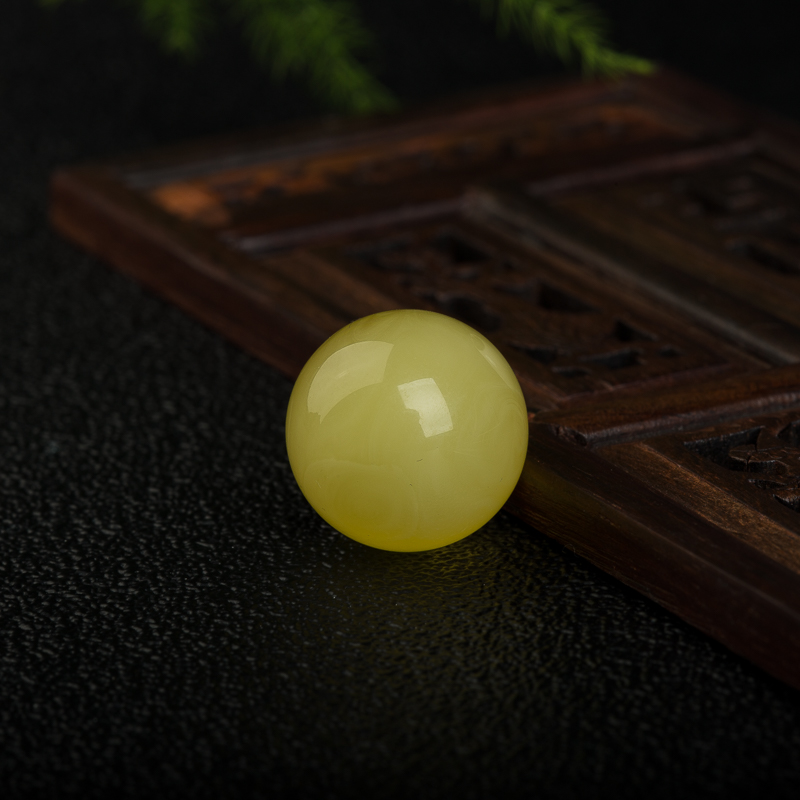 18.58mm天然波罗的海金绞蜜圆珠-红掌柜