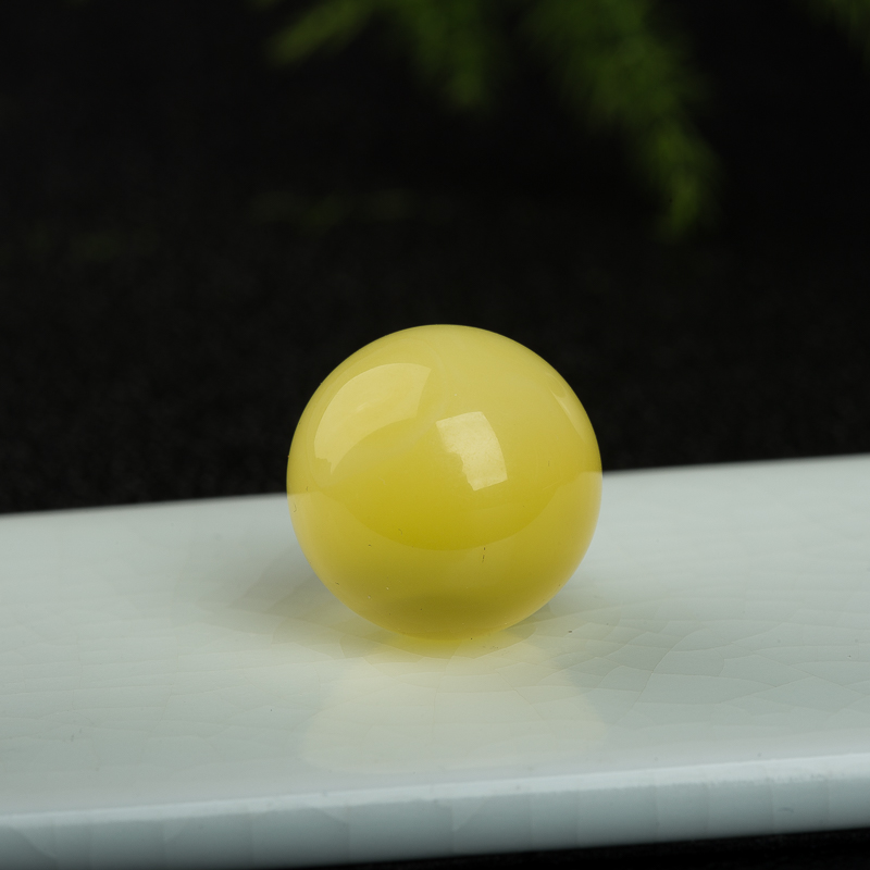 18.58mm天然鸡油黄金绞蜜圆珠-红掌柜